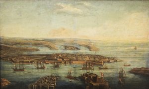 Utsikt over Grand Harbour, Marsamxett og Valletta av Giuseppe Caloriti