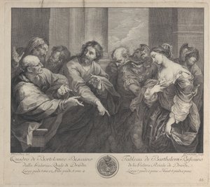Kristus og kvinnen tatt i utroskap, 1750-57. av Giuseppe Camerata