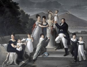 (Familien til kong Francesco I av de to Siciliene). Fra venstre til høyre: Maria Isabella di Borbone-Spain (andre kone til Francesco I), Maria Carolina Ferdinanda, Maria Antonietta storhertuginne di Toscana, Luisa Carlotta, Maria Cristina dronning av Spani
