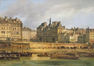 Hotel de Ville og vollen, Paris, 1828