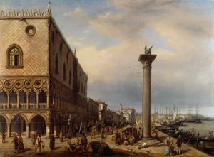 Riva degli Schiavoni (gangvei) i Venezia, av Giuseppe Cannella (1788-1847)