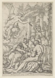 Allegori med berømmelse, Hercules og Europa av Giuseppe Diamantini
