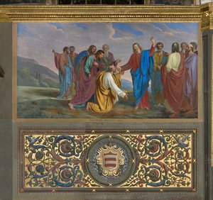 Presbytery, Giueppe Diotti, nøkkellevering til Pietro 1834 av Giuseppe Diotti