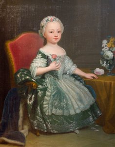 Portrett av Maria Theresa av Savoy (1756-1803), fremtidig grevinne av Artois, av Giuseppe Dupra (1703-1784), olje på lerret av Giuseppe Duprà