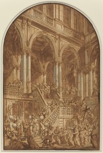 Kristus ledet til fange fra et palass av Giuseppe Galli Bibiena