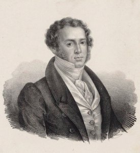 Portrett av komponisten Saverio Mercadante 1795-1870. av Giuseppe Gozzini