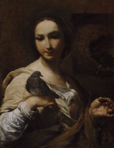 Pike som holder en due, 1721-27