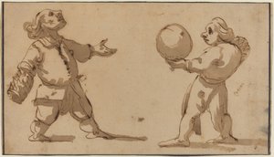 En karikatur med ballspillere av Giuseppe Maria Mitelli