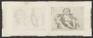 Liggende naken baby Tegningseksempler (serietittel) Mitelli intaglio (serietittel)