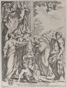 Jomfruen tronet med tre hellige, 1668. av Giuseppe Maria Mitelli