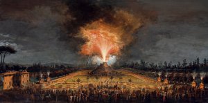 Feiring på Cascine til ære for Ferdinand III, vulkan om natten