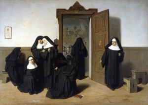Antiklerikalisme, undertrykkelse av klostre, maleri av G. Mazza.