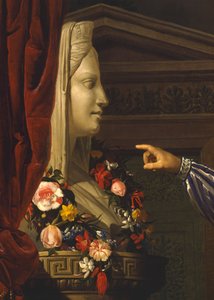 Gammel mann som peker ut Maria Luigias Herm til barnebarnet sitt, av Giuseppe Molteni, cirka 1830, olje på lerret av Giuseppe Molteni