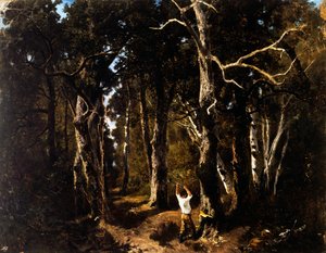 Vedhoggeren i Fontainebleau (olje på lerret)