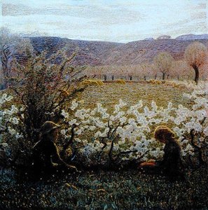 Field in Bloom (olje på lerret)