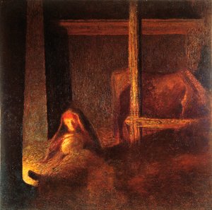 Kjerringa i låven av Giuseppe Pellizza da Volpedo