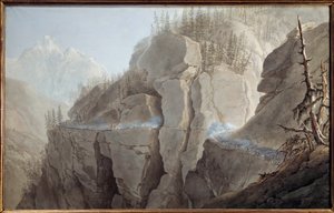 Første italienske felttog (1796-1797): "" Franskmennene i hæren til Napoleon Bonaparte (1769-1821) tvinger fienden til å forlate den befestede uren til La Clusse (Cluse) i Vallee d