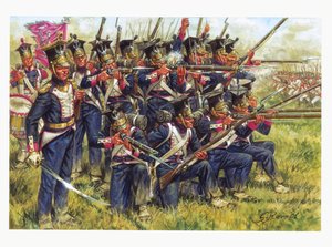 Første keiserrike, tysk felttog: Polsk linjeinfanteri i slaget ved Leipzig i oktober 1813 - Første keiserrike, tysk felttog: polsk linjeinfanteri under slaget ved Leipzig (Folkeslaget), oktober 1813 - Illustrasjon av Giuseppe Rava av Giuseppe Rava