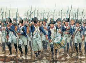 Første imperium: infanteri de line francaise en 1805 - Første imperium: fransk linjeinfanteri i 1805 - Illustrasjon av Giuseppe Rava av Giuseppe Rava