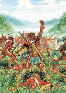 Syvårskrigen: Slaget ved Monongahela som avsluttet Braddock-ekspedisjonen for å erobre Fort Duquesne fra franskmennene sommeren 1755 - Braddock-ekspedisjonen eller den mislykkede britiske militærekspedisjonen som forsøkte å erobre det franske Fort Duquesne av Giuseppe Rava