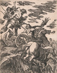 Voldtekt av Persefone med Pluto på hesteryggen til høyre, 1590-1607.