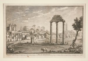 En del av Campo Vaccino (En del av Campo Vaccino) av Giuseppe Vasi