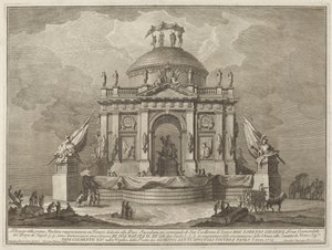 Et tempel dedikert til fred, for "Chinea"-festivalen av Giuseppe Vasi after Giuseppe Palazzi