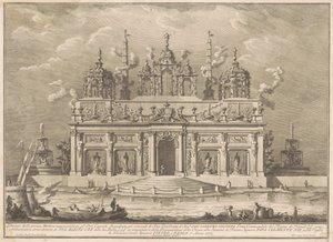 Prima Macchina for Chinea fra 1765: Hesperidenes hage av Giuseppe Vasi, after Giuseppe Palazzi, after Paolo Posi