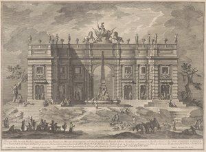 Seconda Macchina for Chinea av 1772: A Square with a Game Market and the Pantheon Fountain