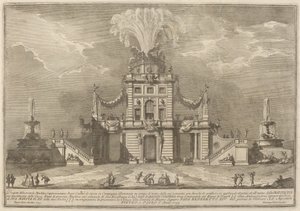 Et Royal Hunt Casino på landsbygda, for "Chinea"-festivalen av Giuseppe Vasi after Paolo Posi