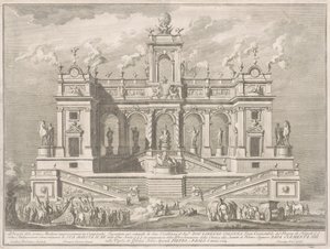 Prima Macchina for Chinea av 1764: A Capitol Building av Giuseppe Vasi, after Tommaso Catrani, after Paolo Posi