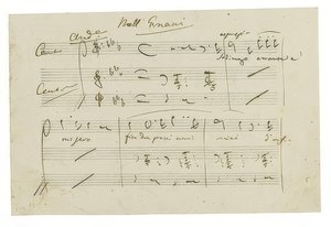 Autograf: Opera Ernani, Finalarie Solingo, errante e misero. Tidlig på 1840-tallet