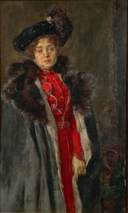 Portrait of Wife av Giuseppe Vizzotto Alberti, olje på lerret av Giuseppe Vizzotto Alberti