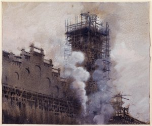 Byggingen av Trocadéro i 1876 av Giuseppe de Nittis
