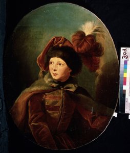 ""Portrett av dvergen Bi-Bi i mannsuniform"" (Portrett av dvergen Bi-Bi) Maleri av Jozef Grassi (1757-1838) Mikhail Kroshitsky kunstmuseum, Sevastopol (Sevastopol) Ukraina