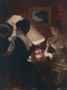 Rundt lampeskjermen av Giuseppe or Joseph de Nittis