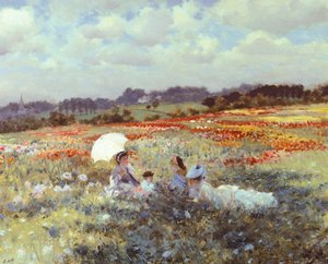 Fields nær London, av Giuseppe de Nittis (1846-1884).