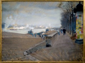 La Seine i Paris. Maleri av Giuseppe Nittis (1846-1884) av Giuseppe or Joseph de Nittis