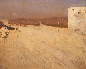 Landskap i sol av Giuseppe or Joseph de Nittis