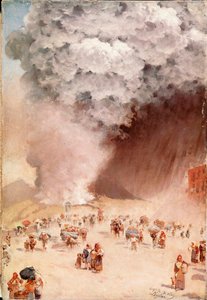 Regn av aske eller "" utbruddet av Vesuve"" Maleri av Giuseppe De Nittis av Giuseppe or Joseph de Nittis