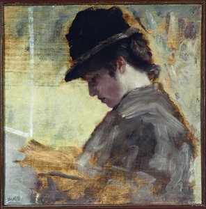 The English Girl (olje på lerret av Giuseppe or Joseph de Nittis