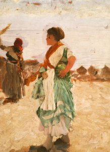 Venter (olje på lerret) av Giuseppe or Joseph de Nittis