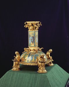 Base av St. Bertin-korset, fra Abbaye Saint-Bertin, ca. 1180 (forgylt bronse og champleve-emalje) (se også 204570 og 232624-25)