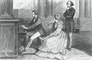 Prins Albert av Sachsen spiller foran dronning Victoria og Felix Mendelssohn Bartholdy (1809-1847), gravering