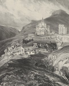 Utvendig apsis av Saint-Nectaire-kirken, 1831. av Godefroy Engelmann