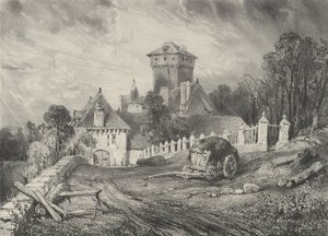 Castle of Pesteil i Polminhac, 1832.