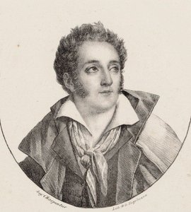 Portrett av komponisten François Charles Mansui 1785-1847. av Godefroy Engelmann