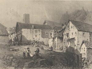 Utsikt over en fjellandsby, ca. 1829-33.