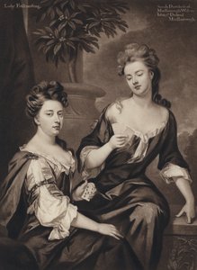 Sarah, hertuginne av Marlborough og Lady Fitzhardinge (litho) av Godfrey (after) Kneller