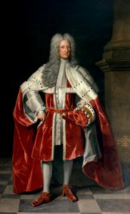 Portrett av Henry, 1. Viscount St. John (1652-1742) i sine kroningsklær, 1727